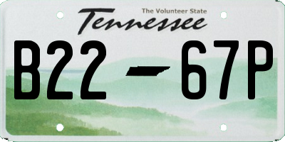 TN license plate B2267P