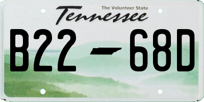 TN license plate B2268D