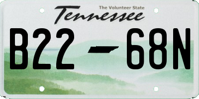 TN license plate B2268N