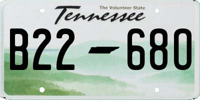 TN license plate B2268O