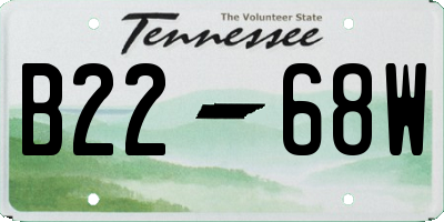 TN license plate B2268W