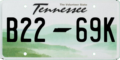 TN license plate B2269K