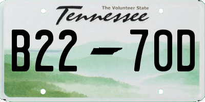 TN license plate B2270D