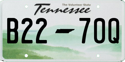 TN license plate B2270Q