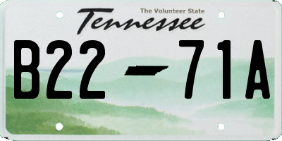 TN license plate B2271A