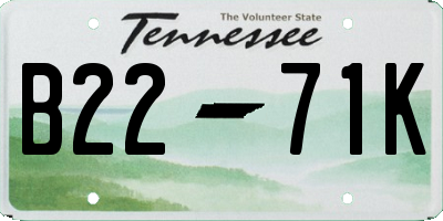 TN license plate B2271K