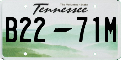 TN license plate B2271M