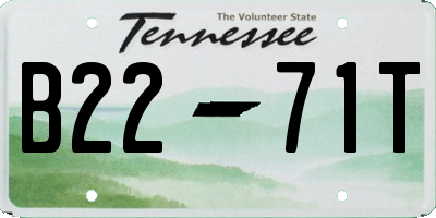 TN license plate B2271T