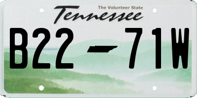 TN license plate B2271W