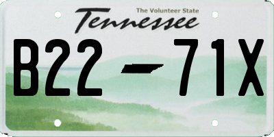 TN license plate B2271X