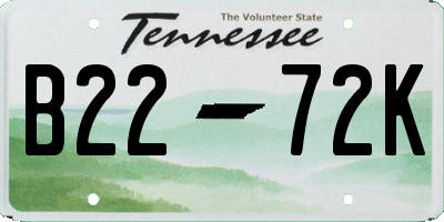 TN license plate B2272K