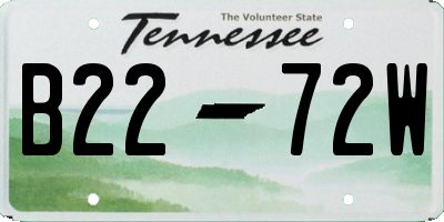 TN license plate B2272W