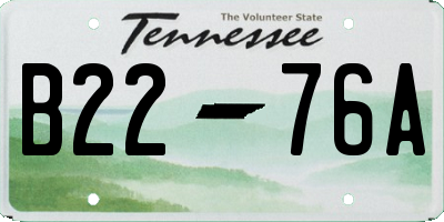 TN license plate B2276A