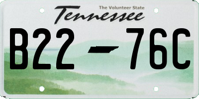 TN license plate B2276C