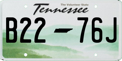 TN license plate B2276J