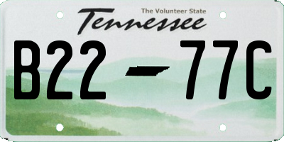 TN license plate B2277C
