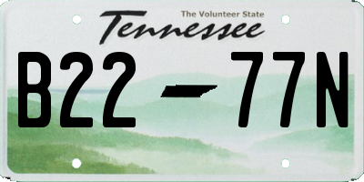 TN license plate B2277N