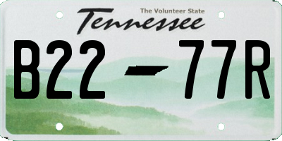 TN license plate B2277R