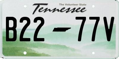 TN license plate B2277V
