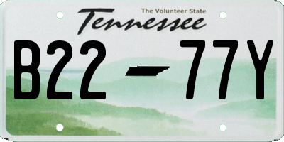 TN license plate B2277Y