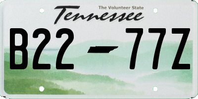 TN license plate B2277Z
