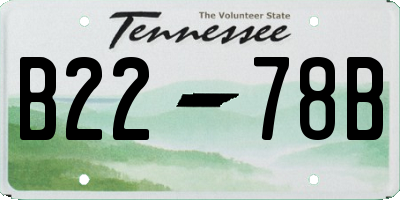 TN license plate B2278B