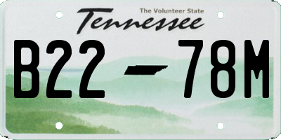 TN license plate B2278M