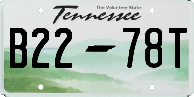 TN license plate B2278T