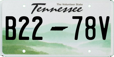 TN license plate B2278V