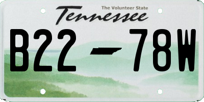 TN license plate B2278W