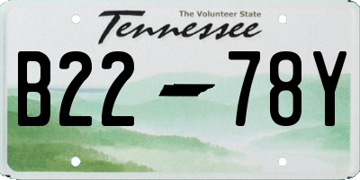 TN license plate B2278Y