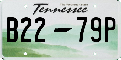 TN license plate B2279P