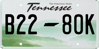 TN license plate B2280K