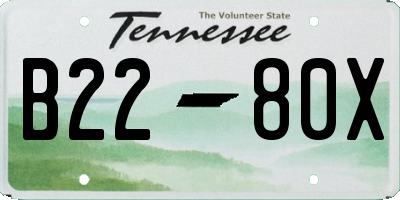 TN license plate B2280X