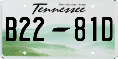 TN license plate B2281D