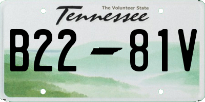 TN license plate B2281V