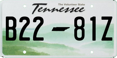 TN license plate B2281Z