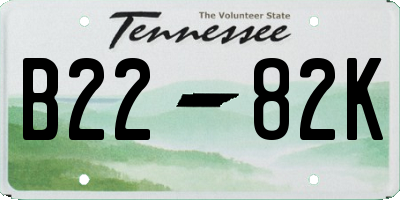 TN license plate B2282K