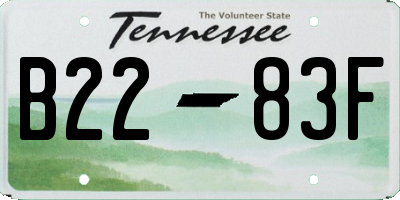 TN license plate B2283F