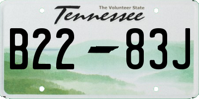 TN license plate B2283J