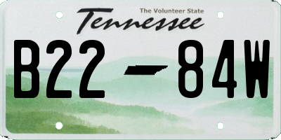 TN license plate B2284W