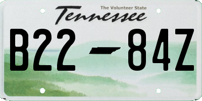 TN license plate B2284Z