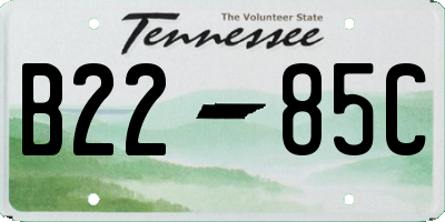 TN license plate B2285C