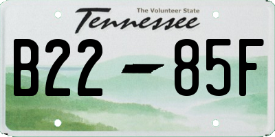 TN license plate B2285F