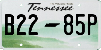 TN license plate B2285P