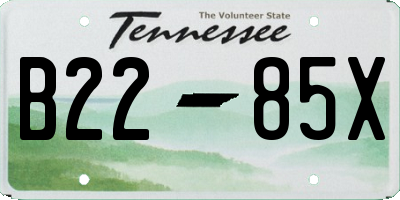 TN license plate B2285X