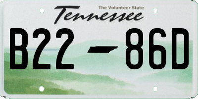 TN license plate B2286D