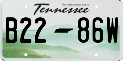 TN license plate B2286W