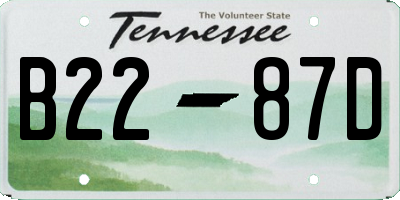 TN license plate B2287D