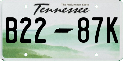 TN license plate B2287K